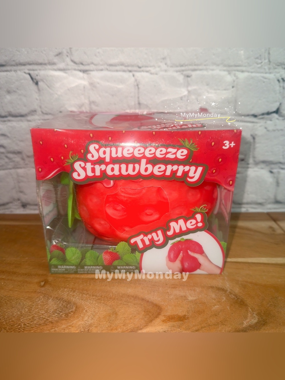 Sunny Days Jumbo Squeezy Strawberry Squishy Toy